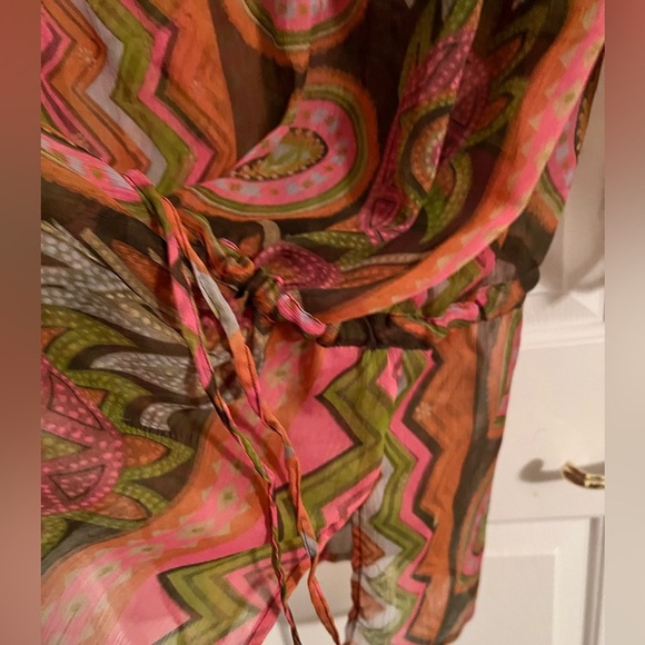 PRIYA EMBELLISHED SWIMSUIT COVER Size 40/Large adjustable waist long sleeve NWOT - Picture 6 of 11